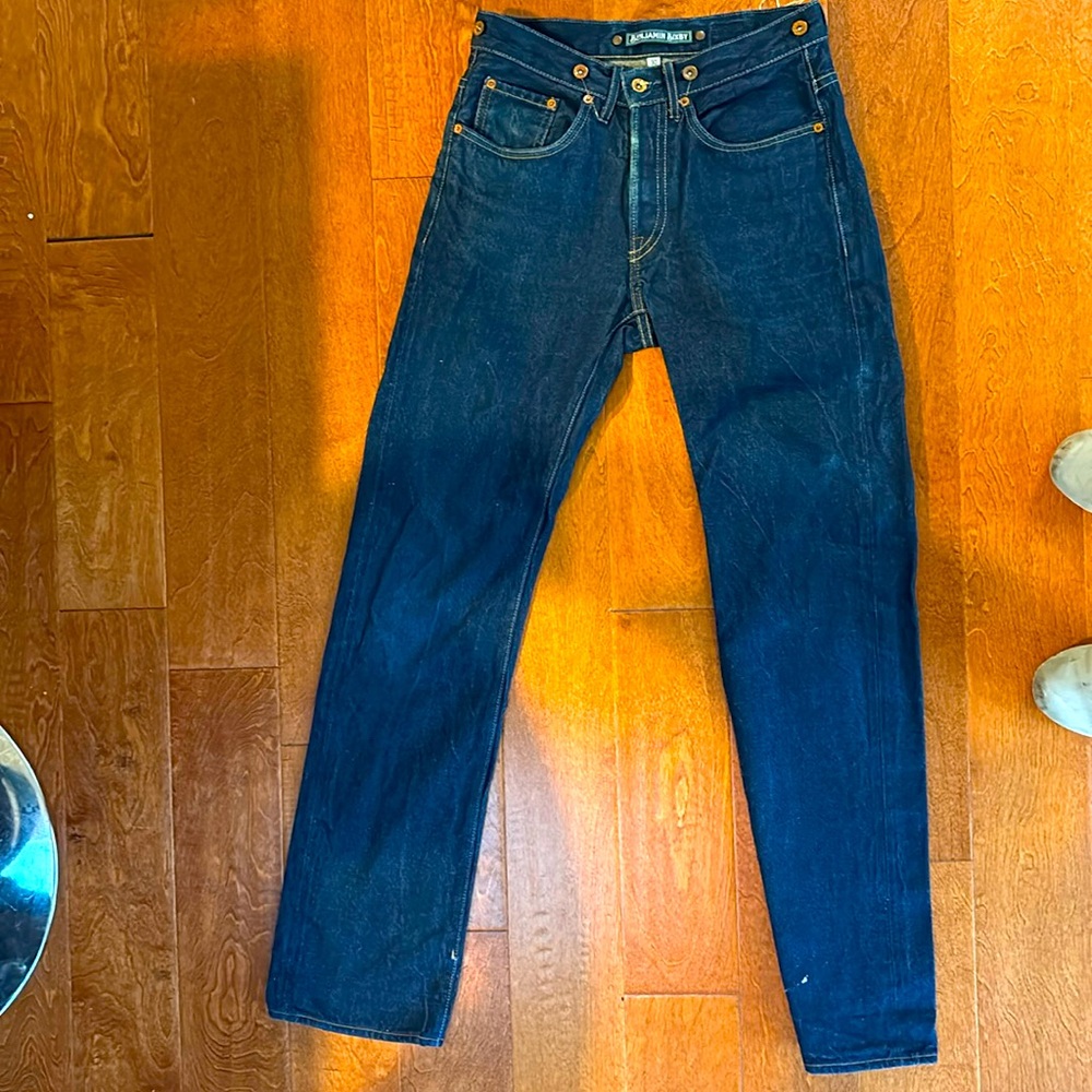 Benjamin Bixby dark blue jeans